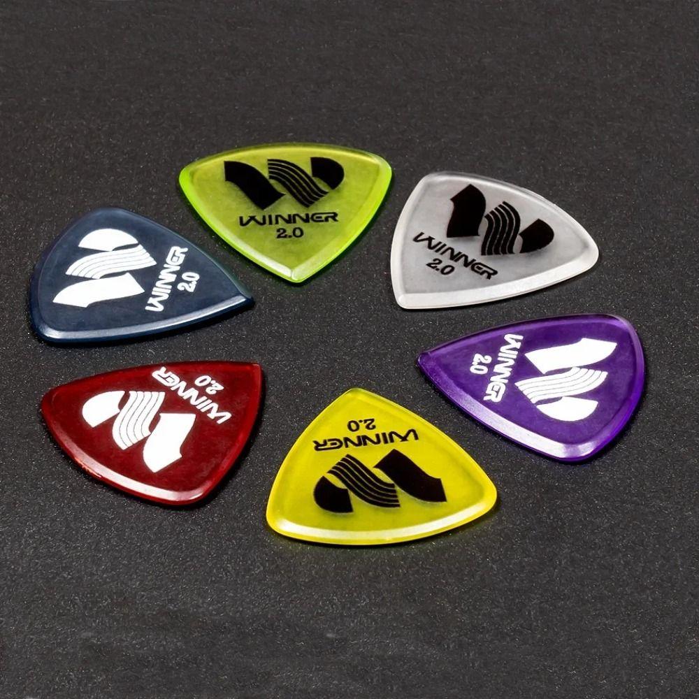 Professional 6 Pcs Winner Guitar Picks Large Triangular Anti-Slip Electric Guitar Picks 2.0MM Thick Guitar Parts Guitar Playing