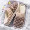 Women's & Men's Plush Cotton Slippers - Non-Slip, Thick Sole, Warm Indoor Footwear for Autumn/Winter