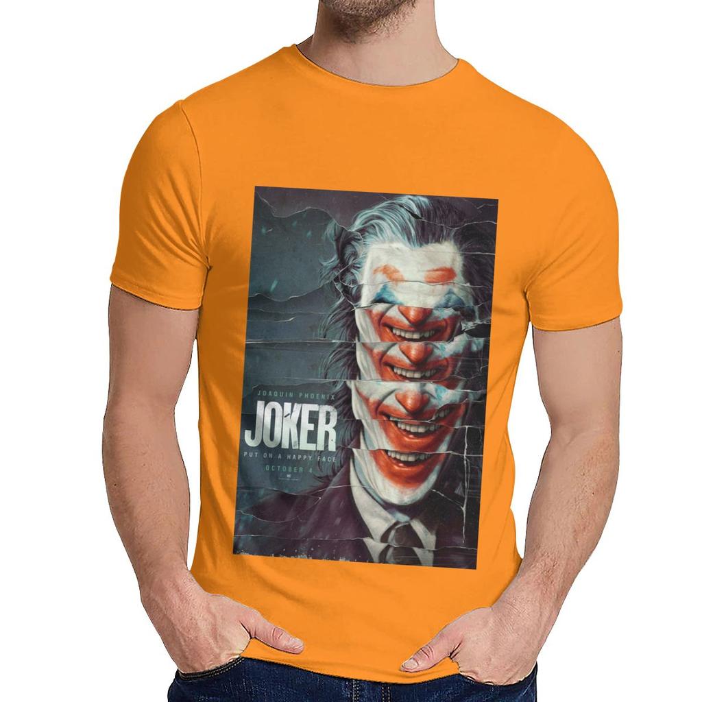 Męska Koszulka Z Okrągłym Dekoltem Joker Joaquin Phoenix Hip Hop Męska 100% Bawełny Homme Tee