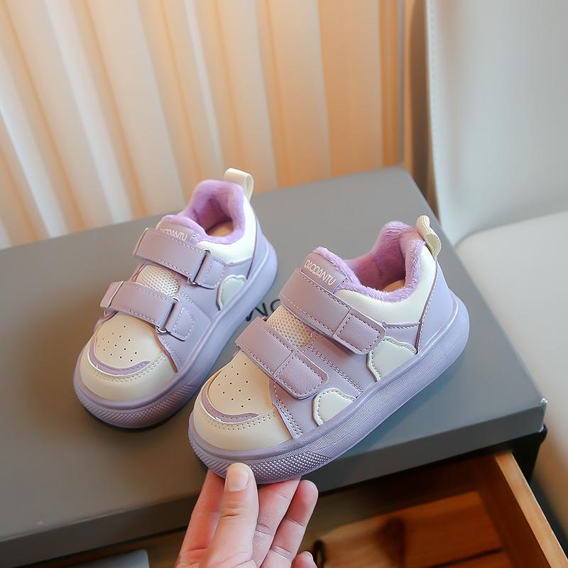 

Холщовые кроссовки для девочек на осень/зиму 2025 года для детей среднего и старшего возраста - Повседневные и стильные Size 29, 17.4cm фиолетовый