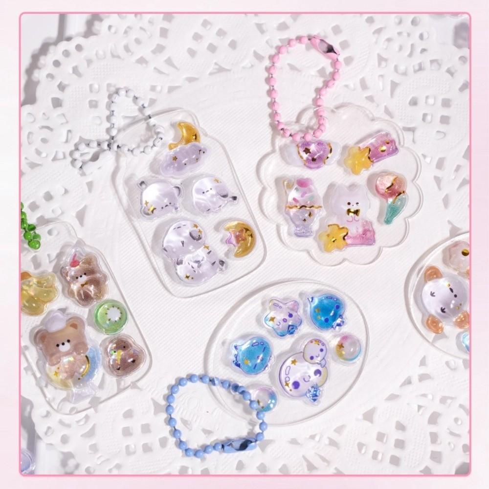 Embossed Crystal Animal Stickers Melody Relief Drop Particle Crafts Decorative Decals 3D PVC DIY Entertaining Play Safe Kid Friendly Fun 2