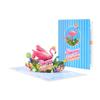 Paper 3D Greeting Card Features 3D Flamingo And Birthday Cake Theme For Birthday Anniversaries Day  Greeting Card