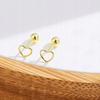 Cercei Dama Inimioare Silver Plated with Gold 1.3 Cm Gold - Heart Earrings for Women, 925 Silver Jewelry, Perfect Gift