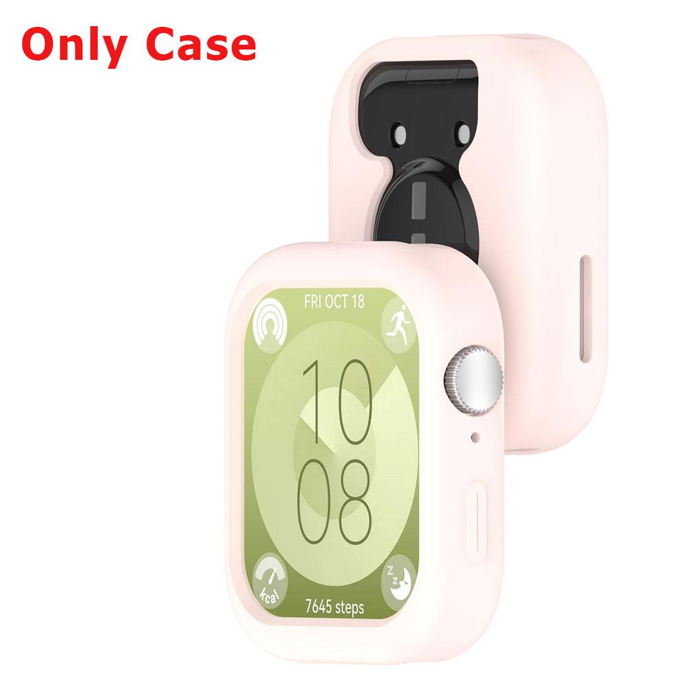 Silicone Watch Strap + Protective Case For Huawei Watch Fit 3 Watchband Bracelet Band Correa Screen Protector Cover Shell