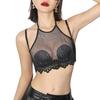 Summer Thin Strapless Backless Small Chest Gathering Bra Rhinestone Mesh Minimizing Pure Desire Girl Bras