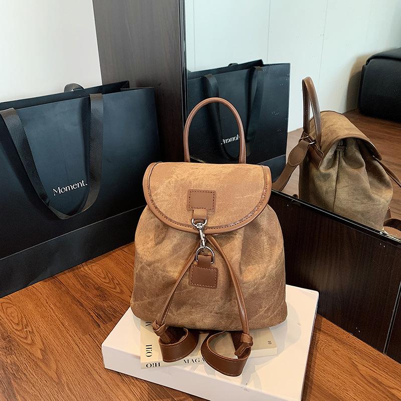 1Pc Korean Version of Retro Casual Foreign Style Backpack for Women's Autumn Fashion and Light Leisure Commuting Small Backpack