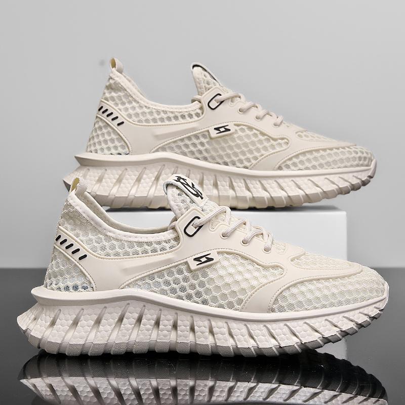 Fashion Men's Mesh Sneakers New Summer Mesh Sports Breathable Casual Shoes Comfortable Men's Tennis Shoes Lightweight Running Shoes