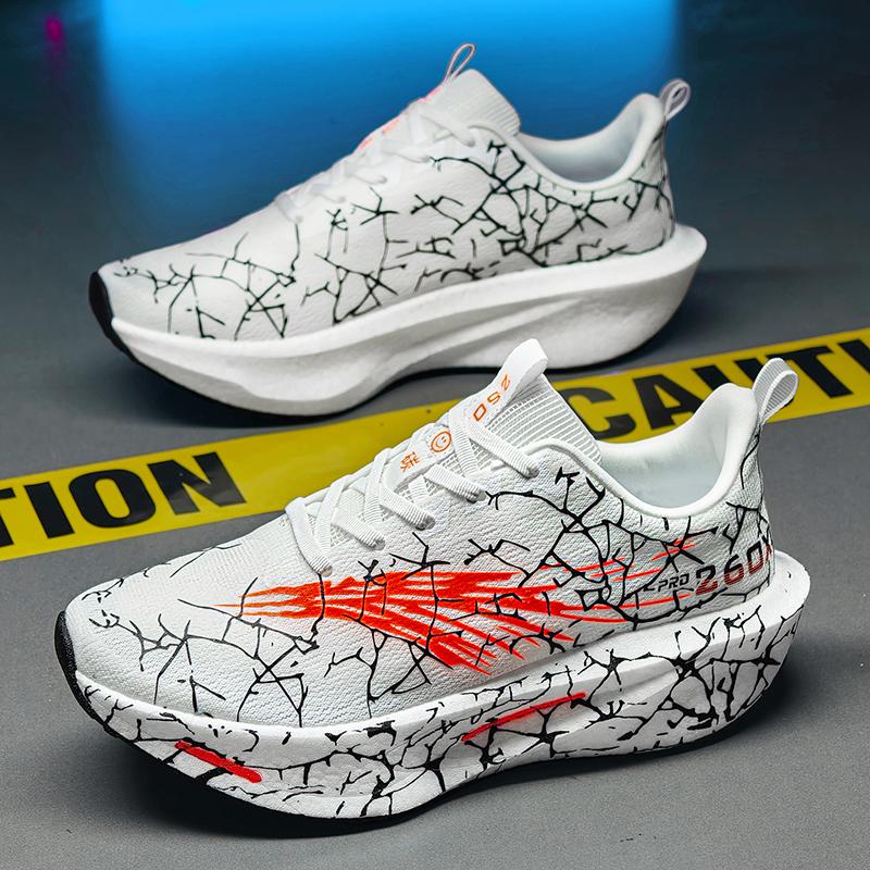 Men Running Shoes Air Cushion Jogging Shoes Carbon Board Marathon Athletic Breathable Lightweight Women'S Nonskid Daily Athletic Shoes