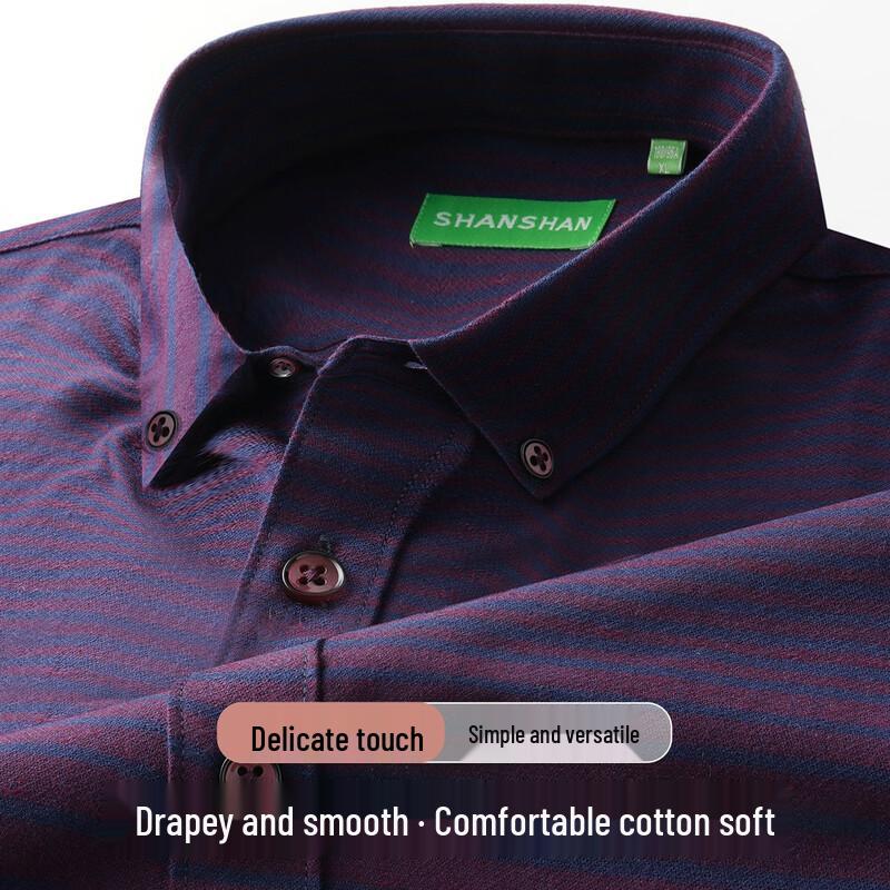 SHANSHAN Men s Breathable Striped Business Casual Polo Shirt 3XL