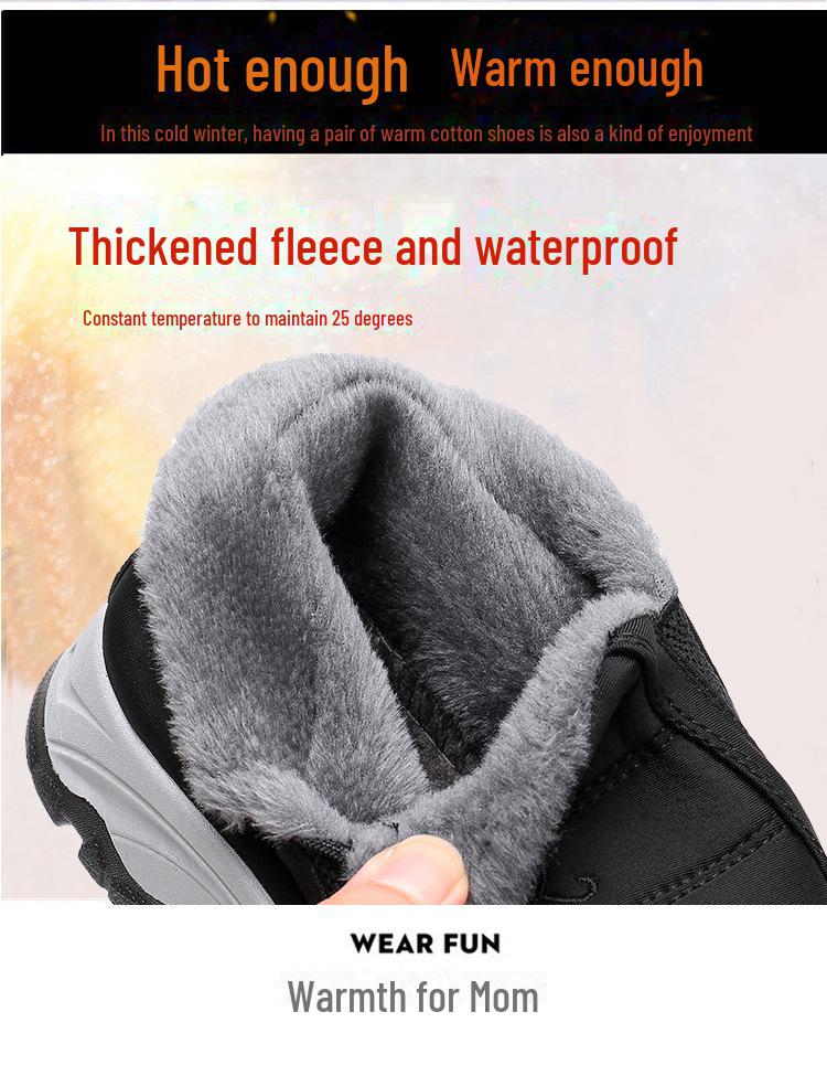 2024 Winter Unisex Old Beijing Cotton Snow Boots with Warm Velvet Lining for Adults