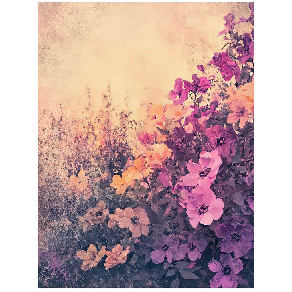 Kwiatowy Spokój Kwiatowy Spokój, 30X40 Cm, Rama Drewniana Jasny Dąb, Papier Matowy 230 Gsm