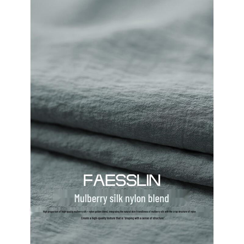 FAESSLIN Silk Blend Drape Wide-Leg Suit Pants