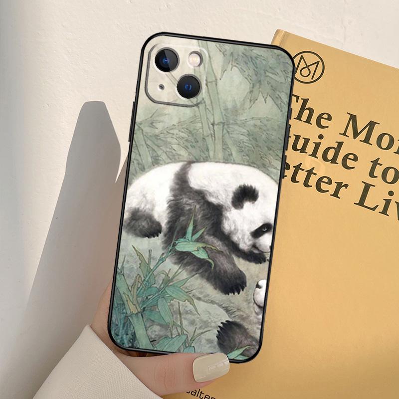 Chinesisches Bären-Panda-Handyhülle für iPhone 17 16 15 13 11 12 14 Pro Max mini XR 16e 15 16 Plus 17 Air Vollabdeckung