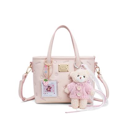 Strawberry Bear Series Cute Student Shoulder Bag Women Shoulder Bag Pink BMK-73379