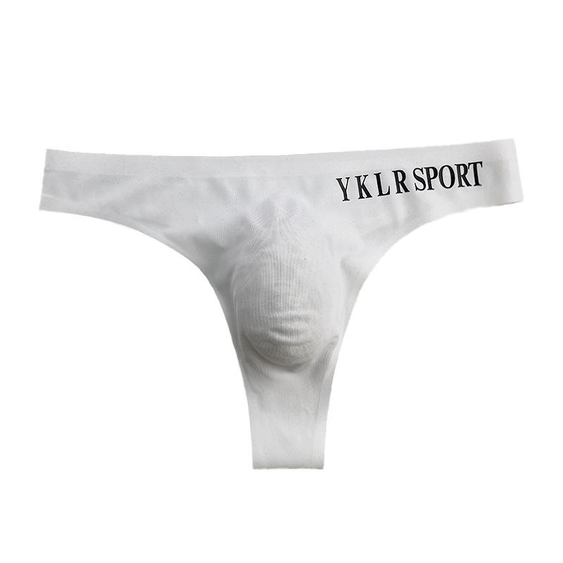 Športové nohavice s písmenami, sexy bezšvové tangá, fitness, nízky pás, pánske tangá, veľkosť L-2XL