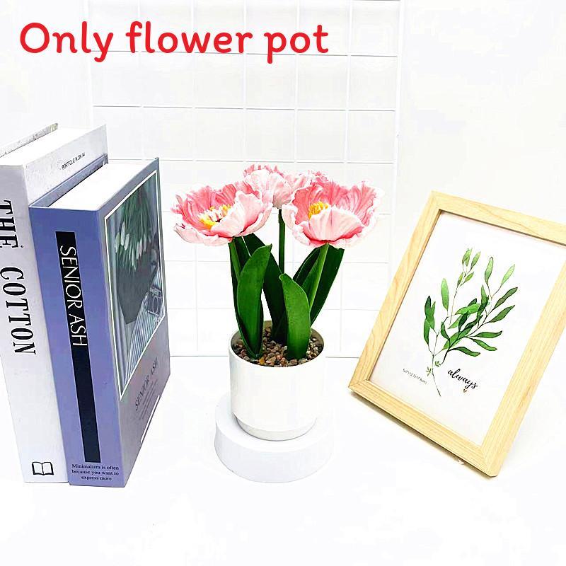 

Corn Simulation Multicolor Poppy Potted Artificial Flower Ornament Desktop LightRed