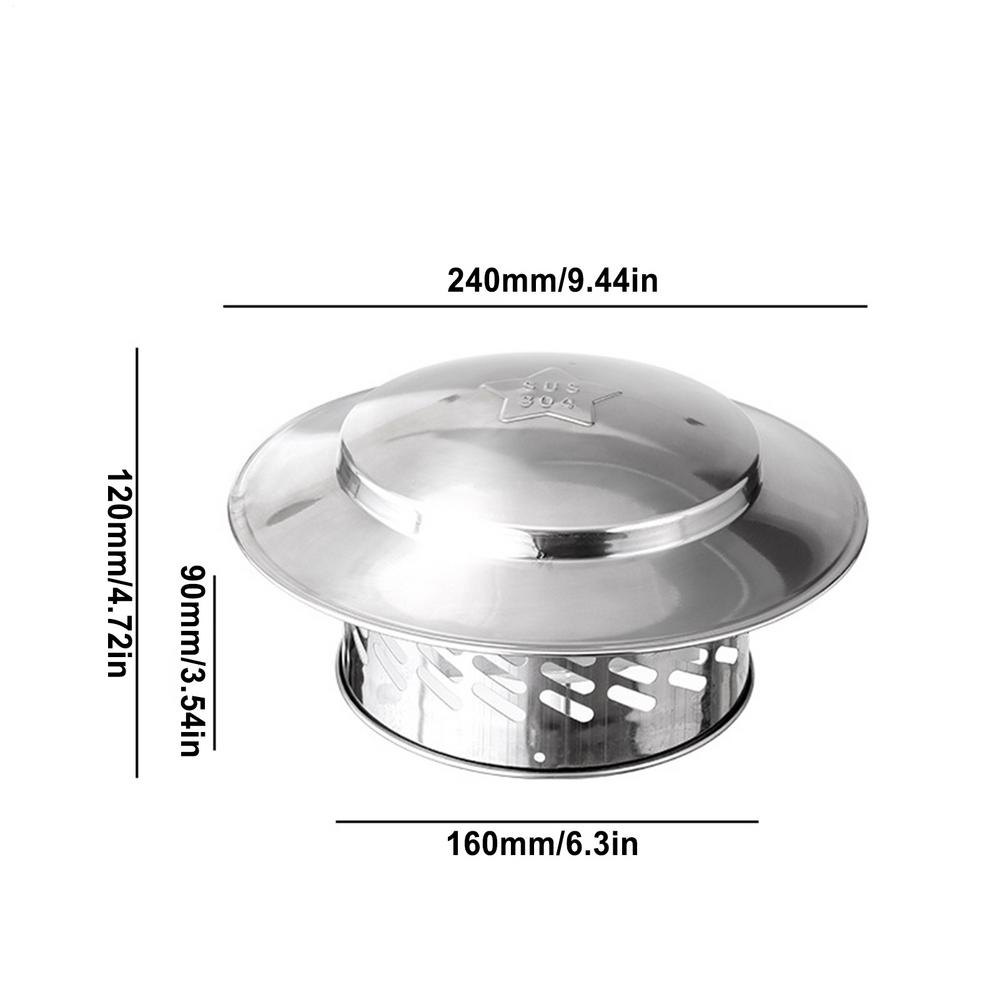 Regenschirm Kaminhut Kappe Abluftrohr Regenwasserkappe Wasserdichte Rohrabdeckung Frischluft Abluftrohrkappe Dachhaube PVC Rohrkappe