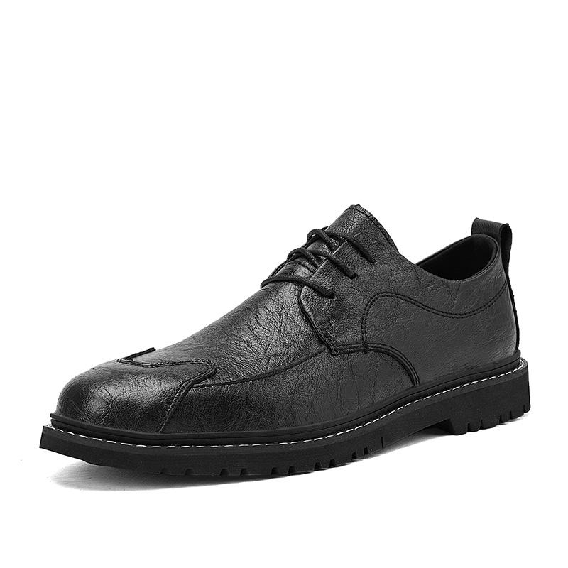 

Fashion Men Casual Leather Shoes New Fashion Luxury Shoes Designers Lightweight Leather Breathable Men Waterproof Casual Sports Shoes 38 чёрный