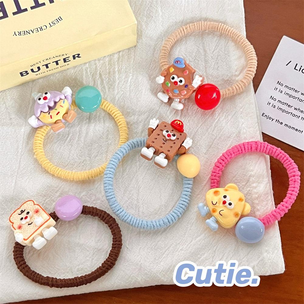 

5 шт. Новая милая мультяшная резинка для волос с конфетами и бобами, резинка для девичьего сердца, эластичная резинка, универсальный аксессуар для волос