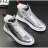 Hip Hop Street Men's Shoes Lacquer Leather Bright Board Shoes Men's High Top Casual Shoes