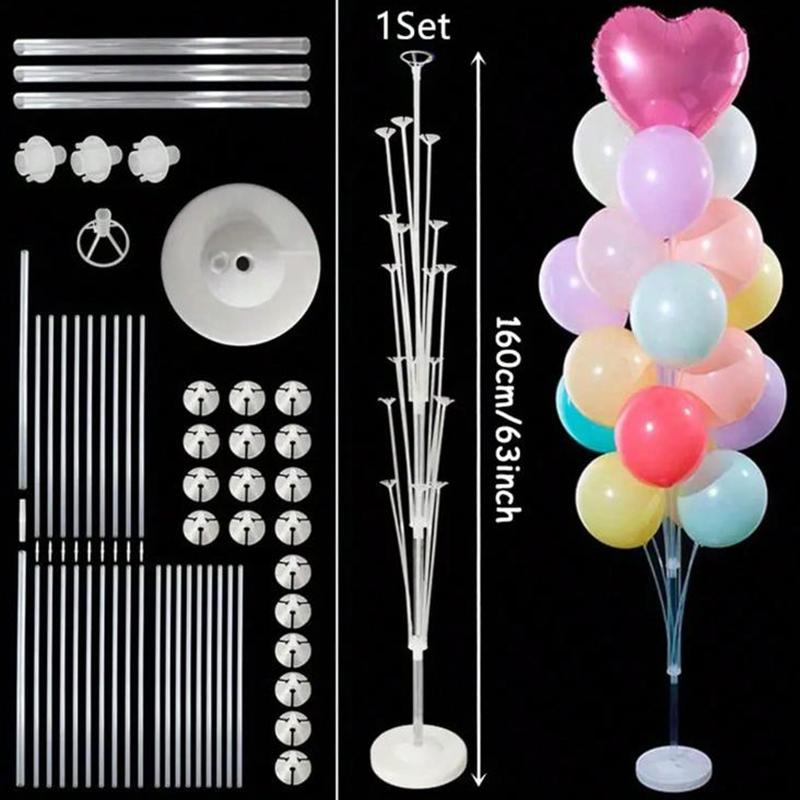 

Набор из 160 см стола с 19 головками, плавающий стол в форме воздушного шара для вечеринки, набор декоративных стоек для воздушных шаров 1 set белый