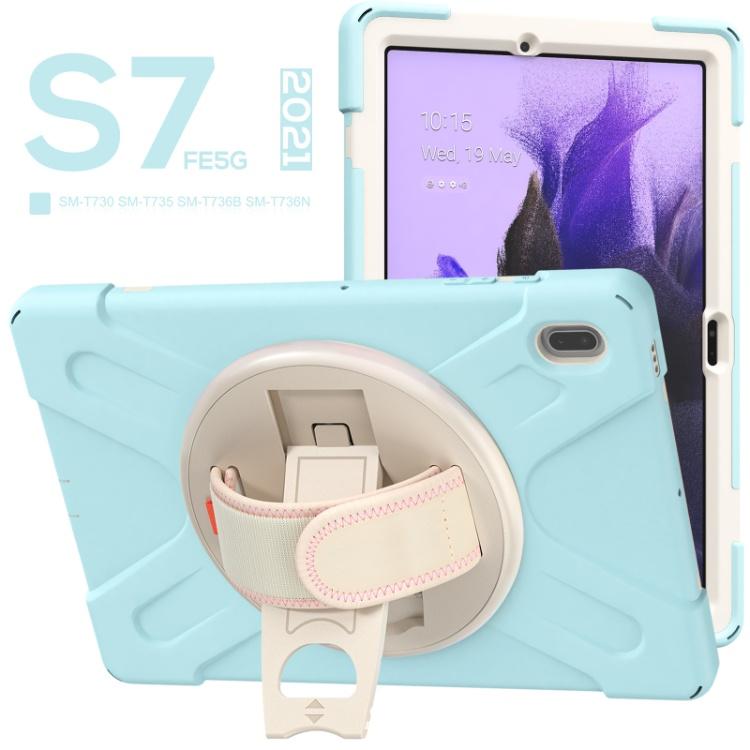 Full Body Shockproof Tablet Cover for Samsung Galaxy Tab S7 FE 12.4 T730 With Hand Strap Rotating Kickstand