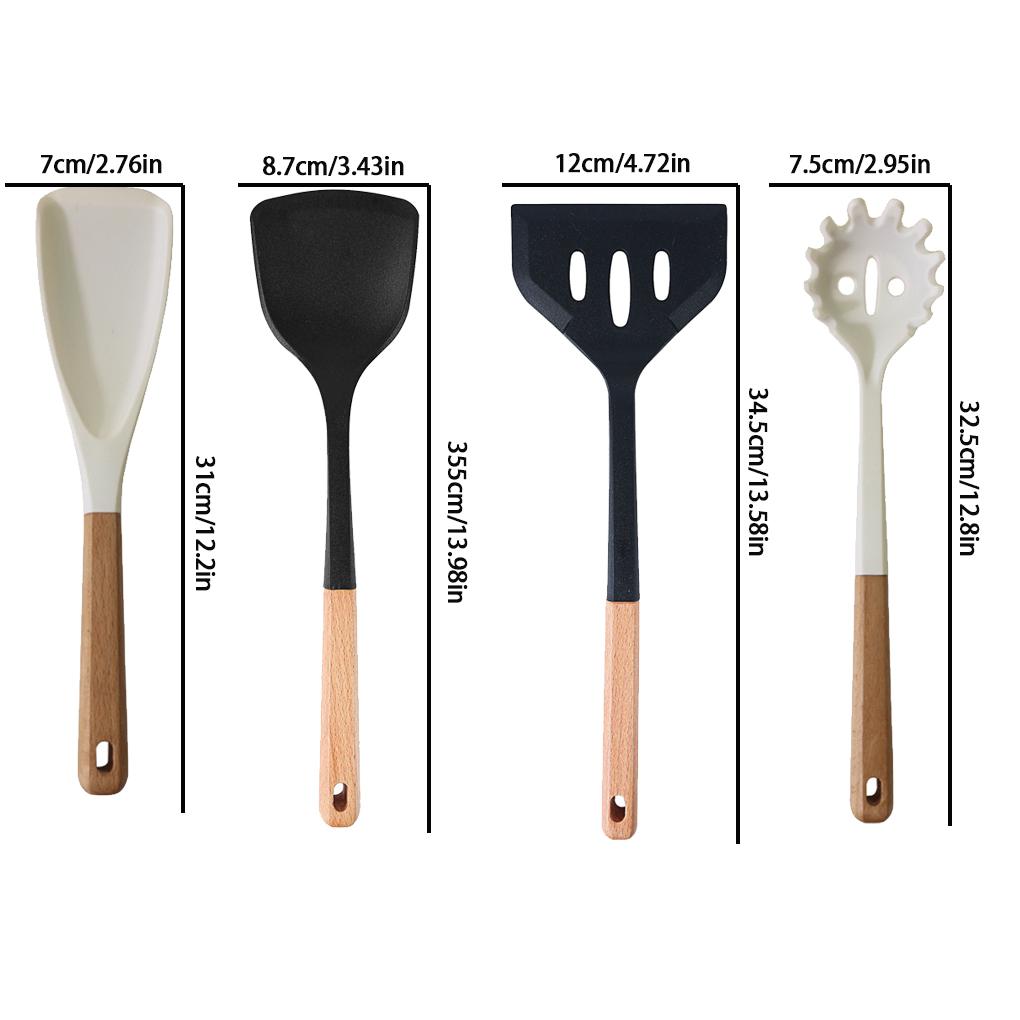 2pieces Non Stick Pan Special Shovel Silicone Spatula Set For Various Cooking Needs Scooping