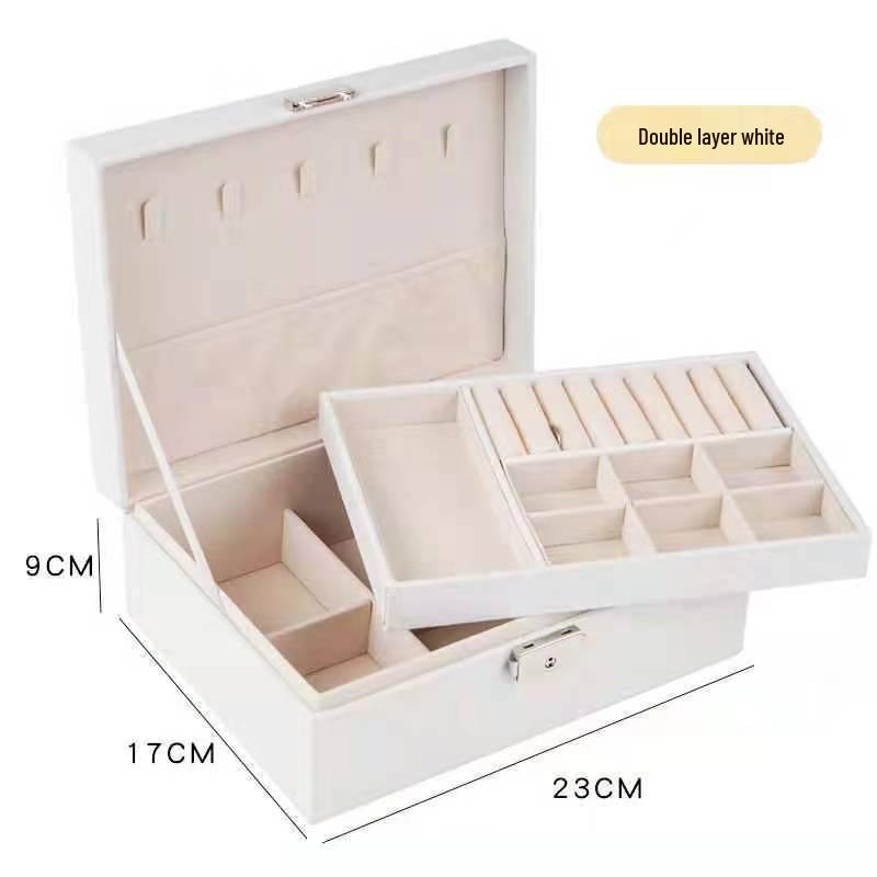 PU Leather Double Layer Jewelry Storage Case