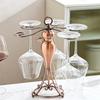 Tabletop Wine Glass Rack, 6 Stem Glass Holder Upside down Hanging Goblet Drying Stand, Wine Cup Storage Organizer for Bar, Kitchen, Cabinet Home Decor