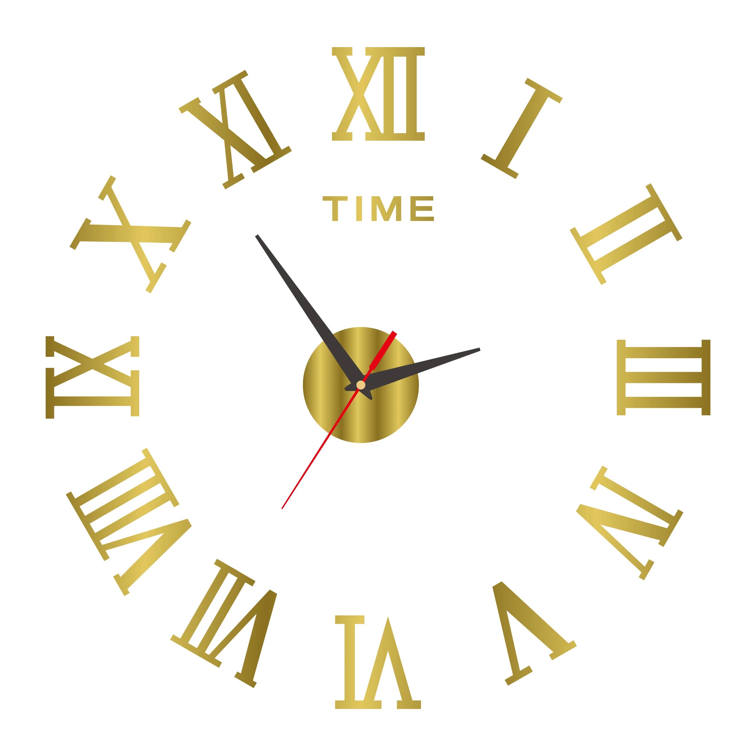 

DIY настенные часы для домашнего офиса 40 см безрамные современные 3D настенные часы зеркальные наклейки дизайн гостиничного номера школьный декор декор 40cm золотой