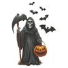 Fun-e115 Halloween Black Skull Sickle Bat Bedroom Living Room Background Decorative Wall Sticker