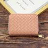 Woven Women'S Wallet Short And Simple Card Bag Zipper Coin Purse