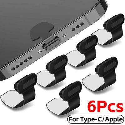 6 Piezas Tapón Antipolvo de Silicona para Teléfono Protector de Puerto de Carga Tipo C Accesorios para Teléfono Inteligente Tapón Antipolvo