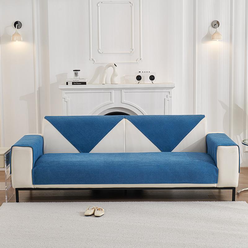 Pokrowiec na sofę z polaru do salonu, jednokolorowa poduszka na sofę, antypoślizgowa mata na podłokietnik i oparcie kanapy, ochraniacz mebli domowych