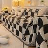 Anti-Scratching Chessboard Plaid Sofa Towel Sofa Cover Cloth Four Seasons Universal Sofa Cushion Sand Straight Row Cover Blanket One-Piece Cushion