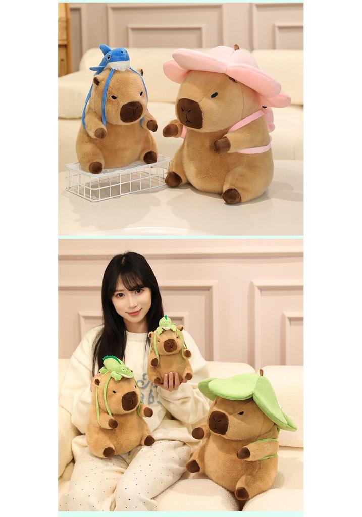 Capybara Plush Toy Hat Backpack - Adorable Gift for Girls