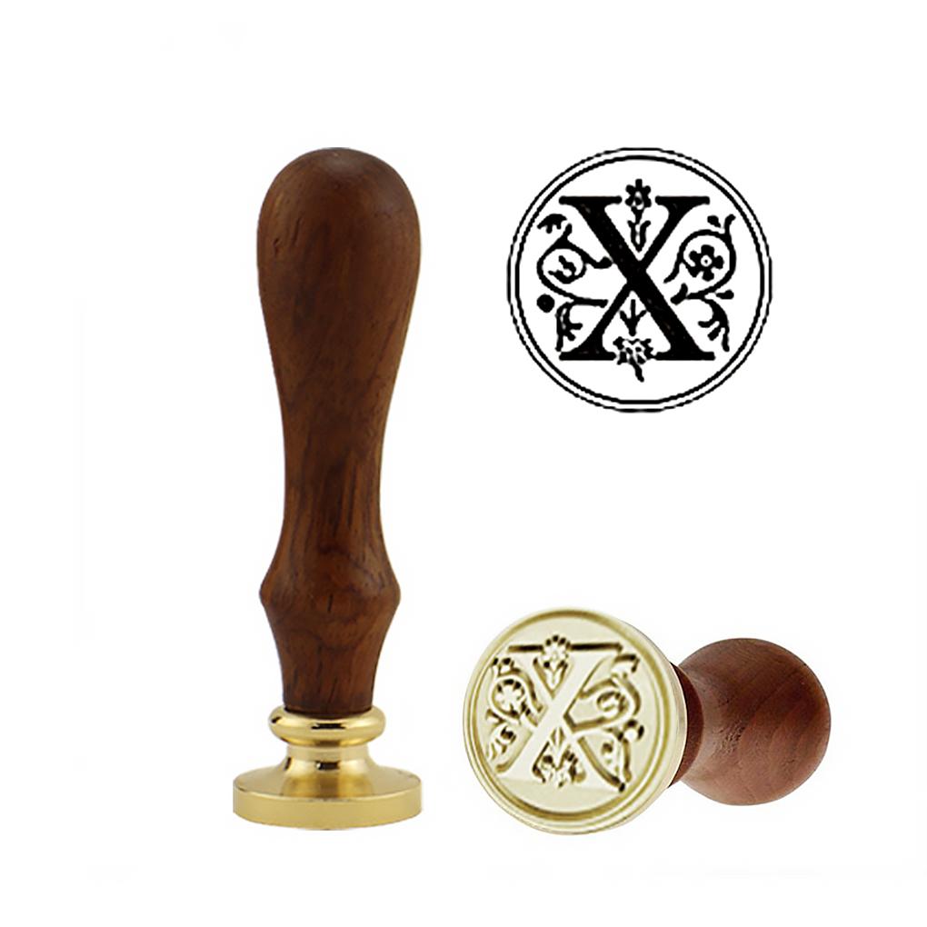 Letters Sealing Wax Seal Kit Retro Seal Stamp Set with Wood Handle and