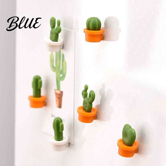 Potted Cactus Magnet Magnet Memos Magnets Kitchen Mini 6Pcs Refrigerator Fridge Set Notes Photos Holder Decorative Accessories Magnetic Memo