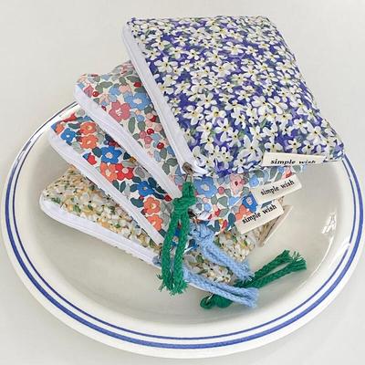 Vintage Flower Zipper Pouch Multipurpose Cosmetic Storage