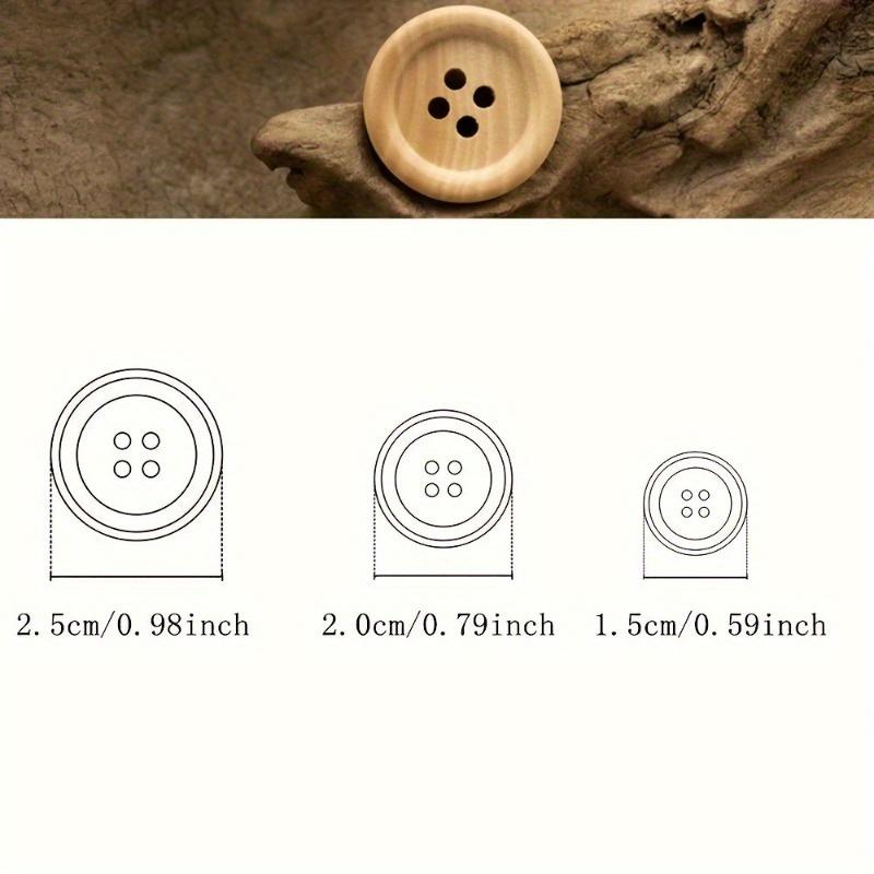 Natural Wood Buttons with 4 Holes, Perfect for Sewing Accessories and Clothing
