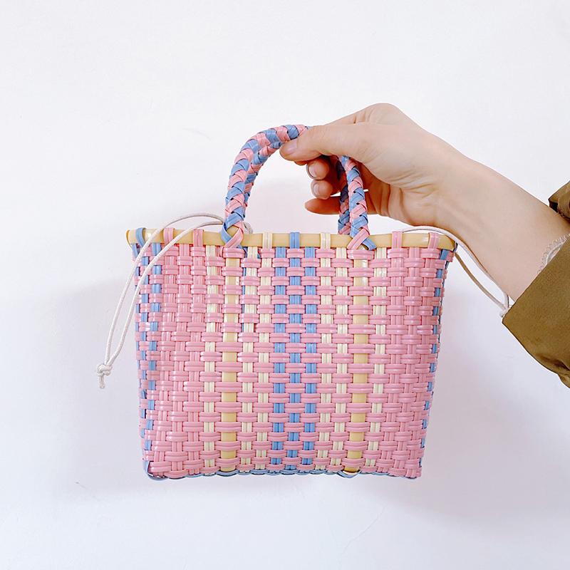 

Handmade Women s Shoulder Bag Plastic Woven Small Handbag Rattan Straw Beach Bags Female Messenger Crossbody Bag Travel Tote