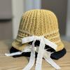 Korean Version of Thin Woven Temperament Fashionable Fisherman's Hat Children's Spring and Summer Face Small Casual Versatile Hollow Knitted Basin Hat