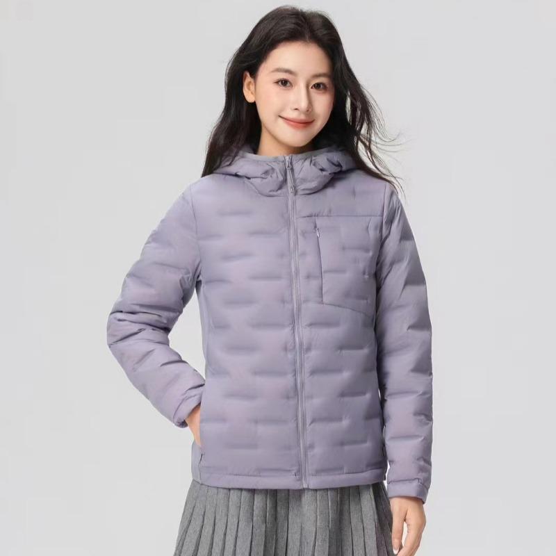 Pinghu white duck down light down jacket women's autumn and winter popular style fashion casual hooded warm jacket