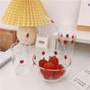 300Ml Strawberry Cute Nordic Glass Cup With Straw Milk Heat Resistant Glass Mug