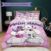 Custom Name Diddl Bedding,Quilt Set Quilt Cover Pillowcase Home Birthday Gift(1 * Duvet Cover + 2 * Pillowcase, Without Core)_xia