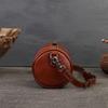 Einschultertasche Modisch Retro Große Kapazität Zylindrische Tasche Echtes Leder Ein Schulter Crossbody Tasche