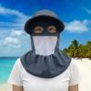 Wide Brim Face Mask Sun Hat UV Protection Breathable Tea Picking Work Hat Lightweight Full Wrap Fisherman's Hat Unisex Summer