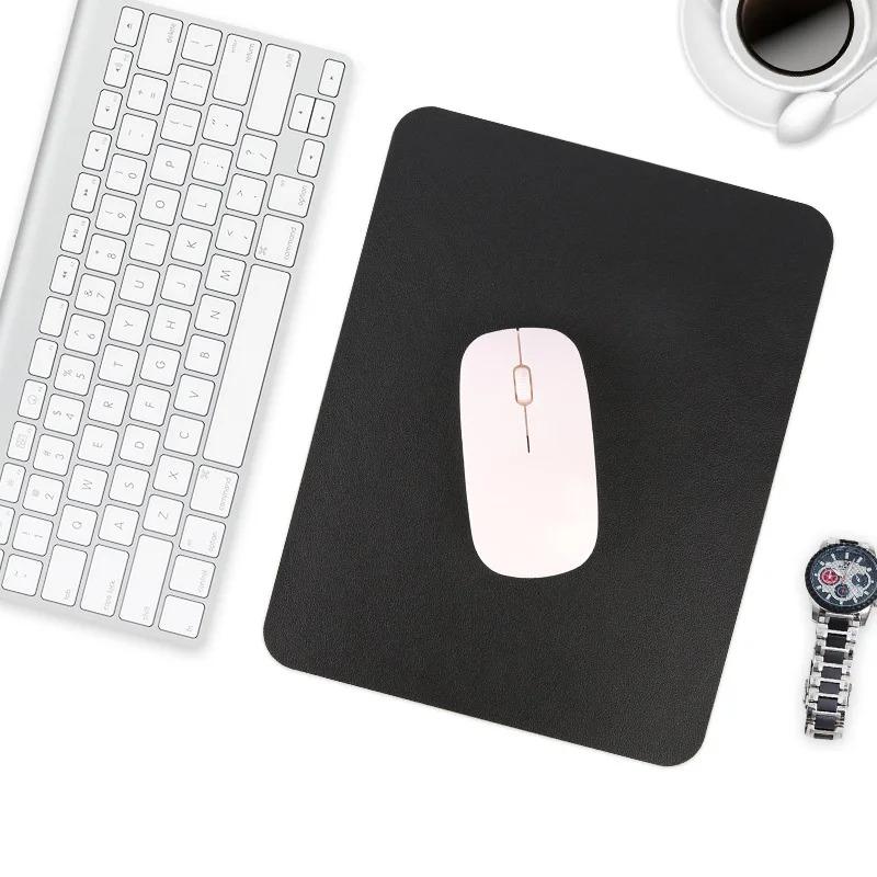 Solid Color Simple Leather Mouse Pad Anti-Slip Base Smooth Surface Portable Mat for Laptop PC Office Home Desk Decoration