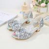 Stylish Princess High-Heeled Crystal Sandals for Girls