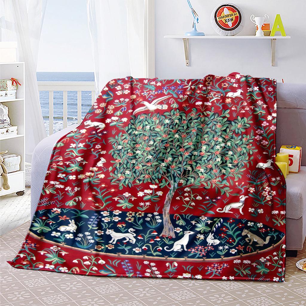 1pc Tree of Life in Medieval Belgium blanket, al season lightweigh Poster blanket home office outdoor nap multifunc Poster blanketional blanket
